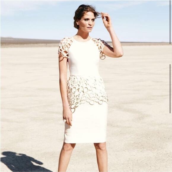 Lela Rose Circle Trim Sheath Dress Kate Middleton Size 6 - Picture 5 of 14